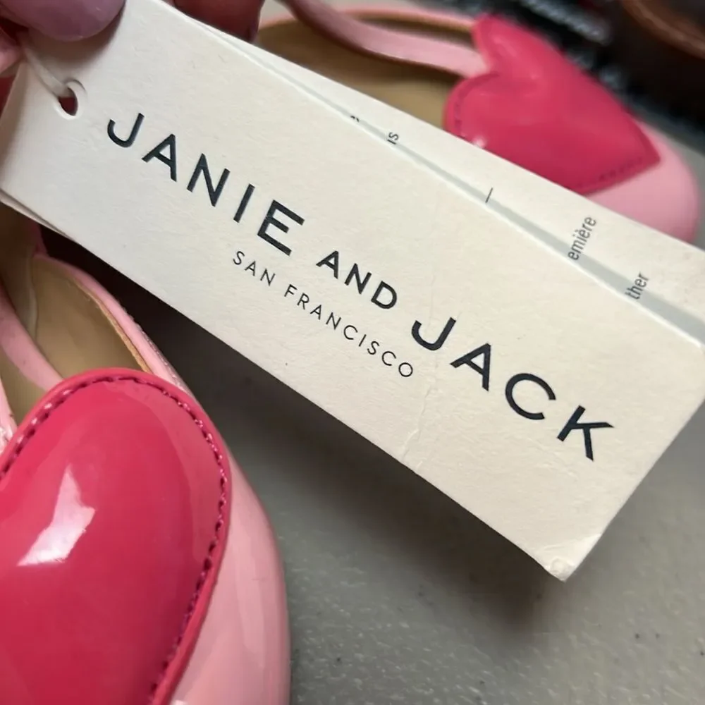 Janie and Jack 100048235 Heart T-Strap Ballet Flat NWT